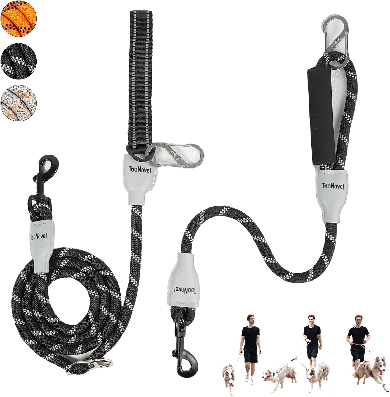 TooNovel 7 in 1 Multifunctional Dog Leash|Black