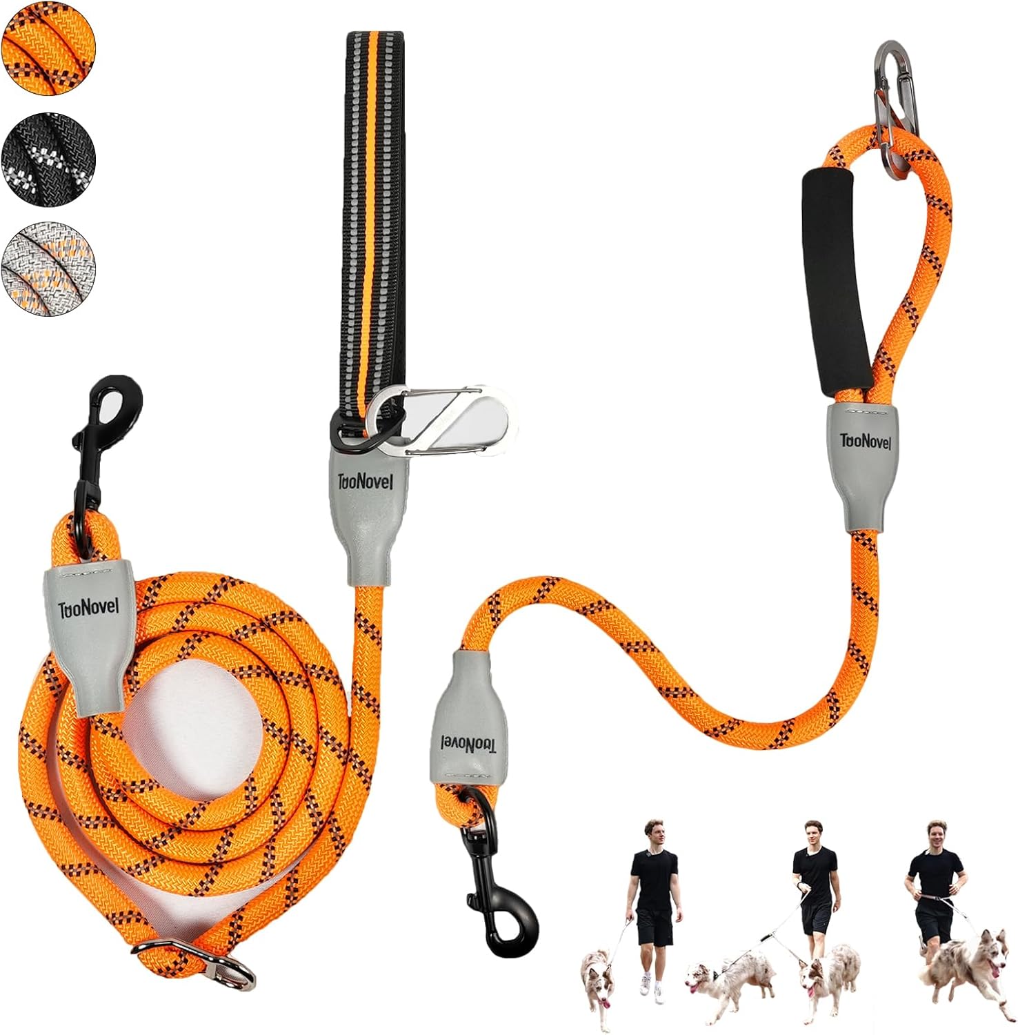 TooNovel 7 in 1 Multifunctional Dog Leash|Orange